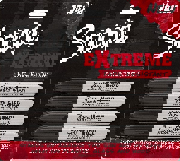 Extreme Marker, Fine Bullet Tip, Black, 4/pack